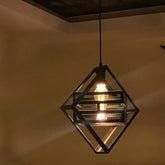 Black-Framed-Box-Pendant-with-Filament-Bulb